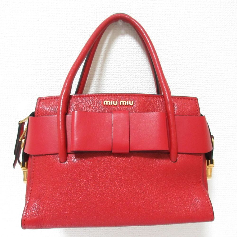 【極美品】MIUMIU マドラスフィオッコ　ブラックレザー 2wayハンドバッグ MIUMIU ミュウミュウ マドラス 2WAY ハンドバッグ レザー