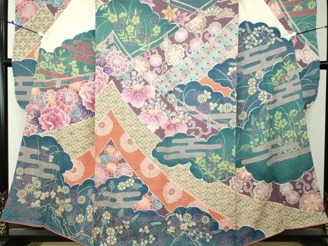 平和屋着物○名門 藤娘きぬたや・総絞り 振袖 霞吉祥花文 正絹 逸品  