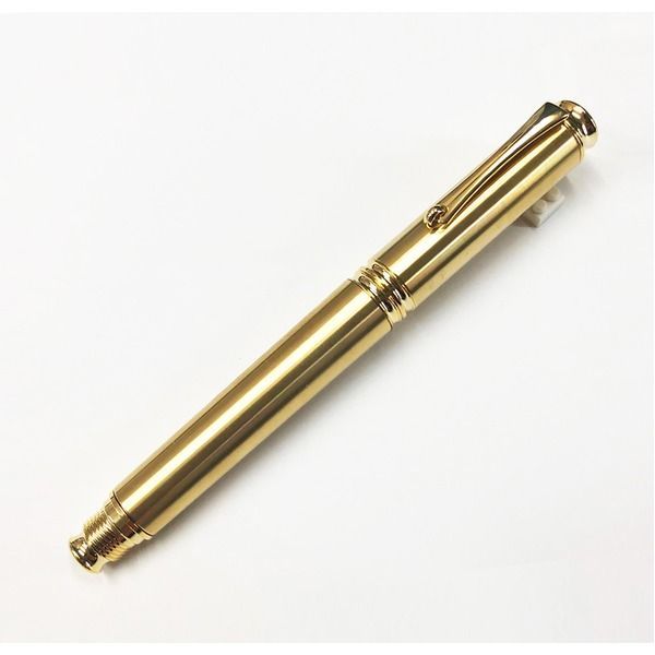 金属 万年筆 文房具 真鍮 ゴールド 中太字 文具 ステーショナリー Metal Pen