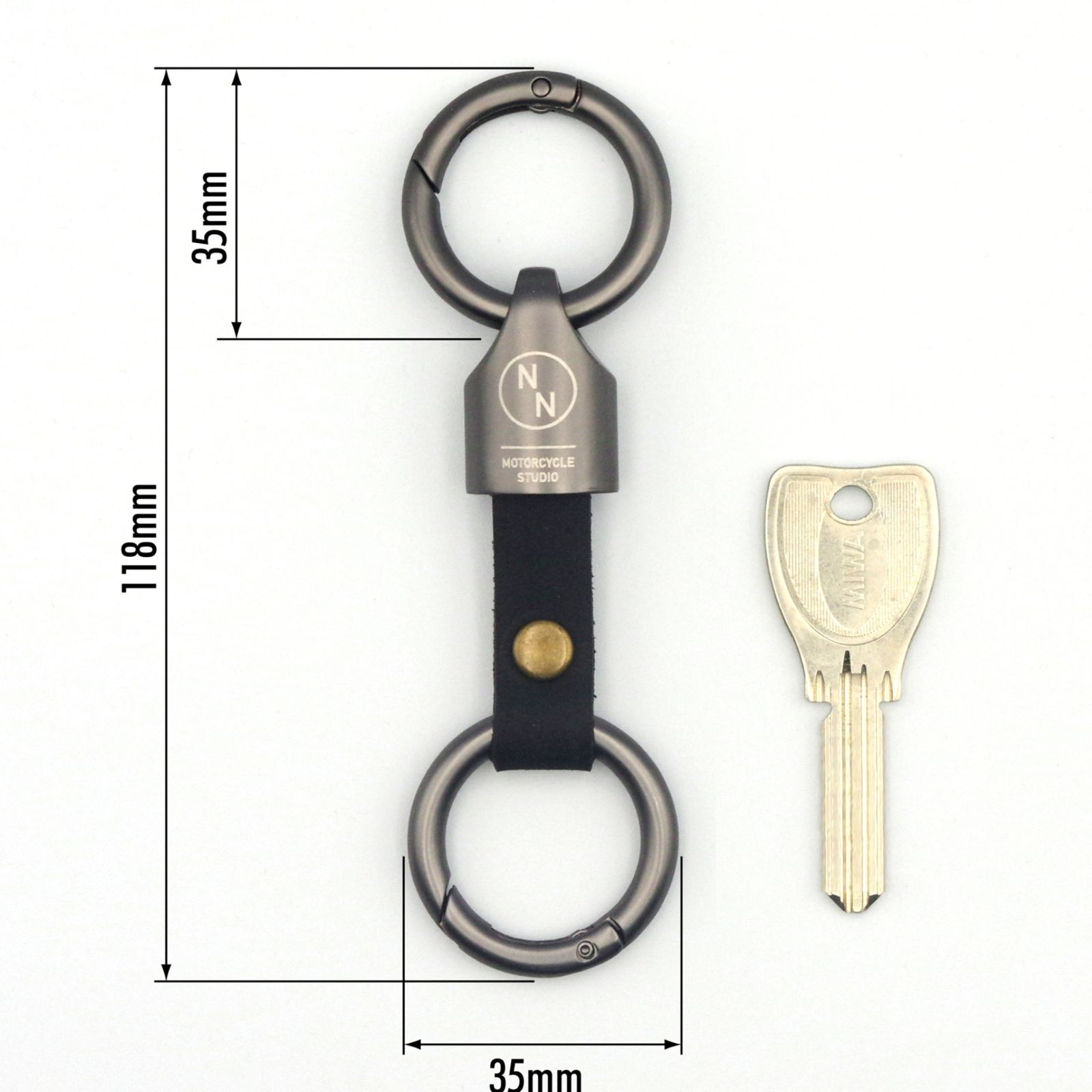 NONINA] キーホルダー キーチェーン 本革製 For モトグッチ