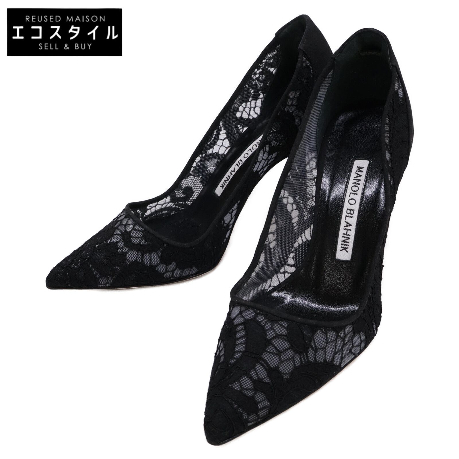 MANOLO BLAHNIK マノロブラニク レース パンプス 34 - メルカリ