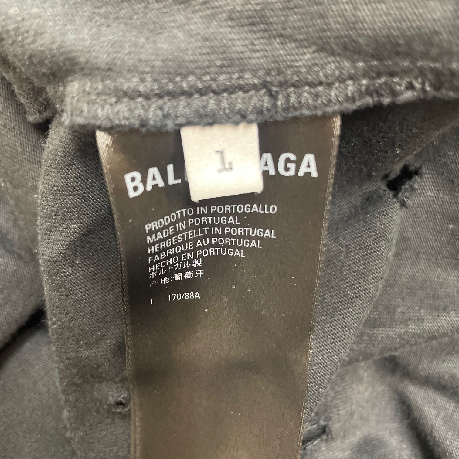 国内正規 BALENCIAGA 22SS ユーズド加工 ロングスリーブ Tシャツ