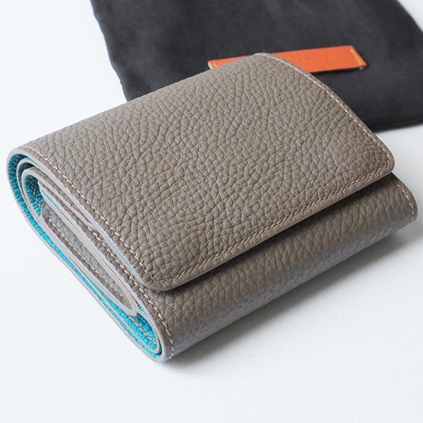 メゾンタクヤ 極上シュランクカーフ コンパクトウォレット ベージュ 三  