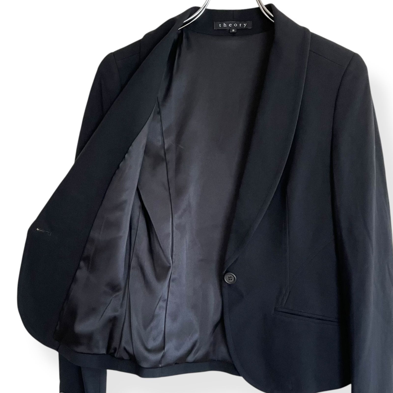 theory セオリー ウール テーラードジャケット ブラック サイズ0 theory 「theory 」 テーラードジャケット 0 ブラック