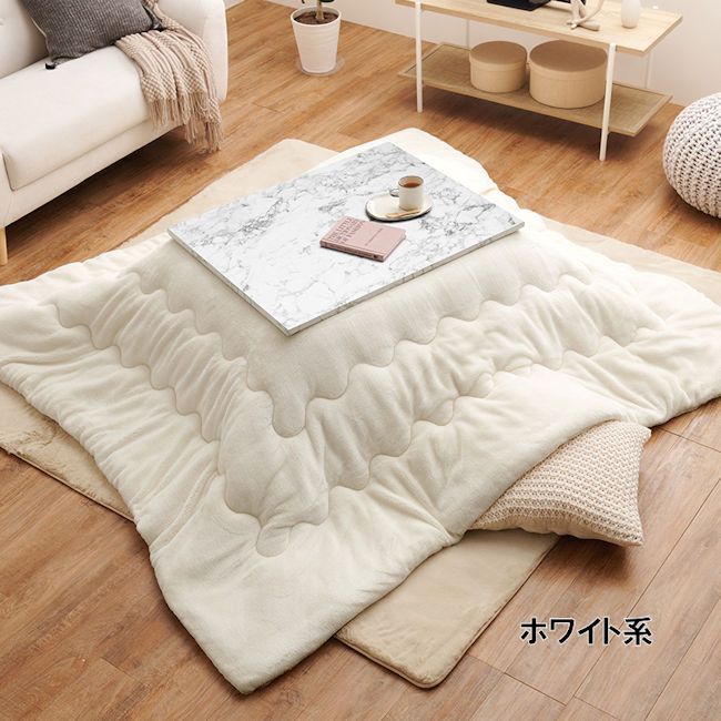大理石柄こたつセット幅75cm