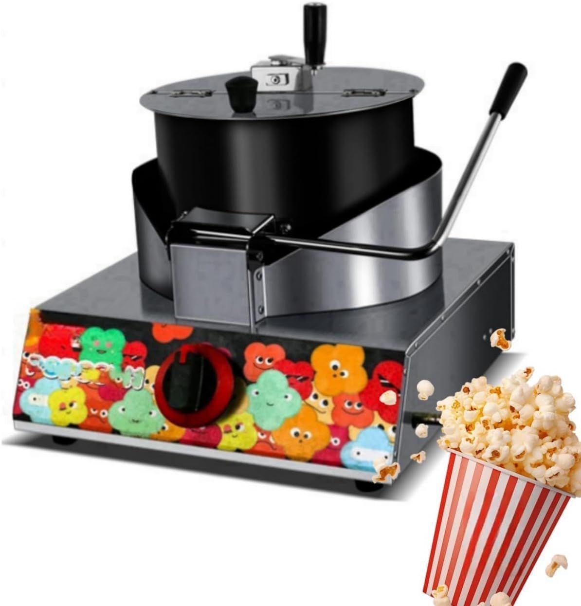 市販のポップコーンマシン燃料ガスポップコーンマシンステンレス鋼の鍋ストーブクリスマスパーティーや映画の夜 サッカーの試