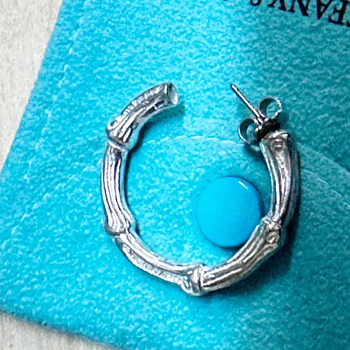 TIFFANY＆Co ティファニー バンブー フープ ピアス 片耳のみ約27㎜ TIFFANY＆Co ティファニー バンブー フープ ピアス 片耳のみ約27㎜