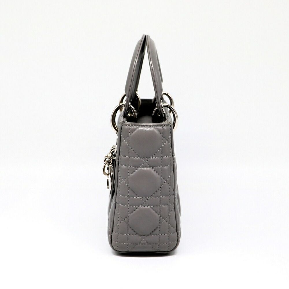 【洗練された高級感】Dior lady dior ミニバッグ オパールグレー クリスチャンディオールレディディオール ミニ 2WAY グレー