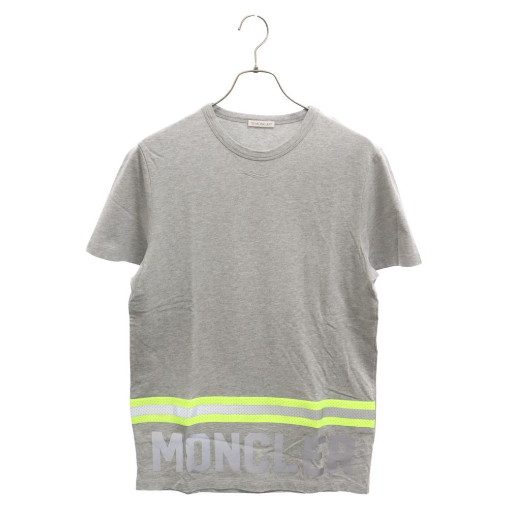 MONCLER / リフレクターロゴTシャツ/L/コットン/GRY/F10918C73920 8390T MONCLER (モンクレール) 20AW S/S T-SHRTS リフレクターロゴ 半袖T
