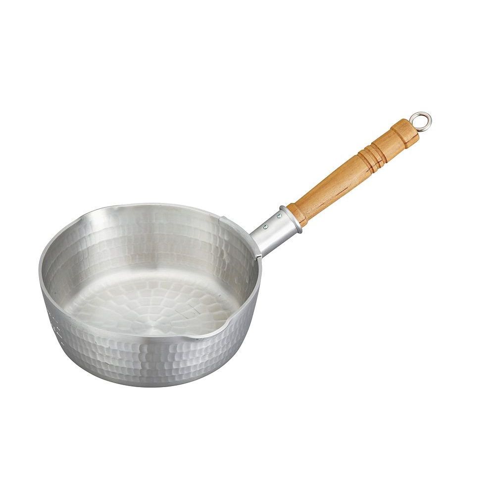 中尾アルミ製作所 アルミ打出 底平浅型雪平鍋21cm目盛付(2.1L) （1点）