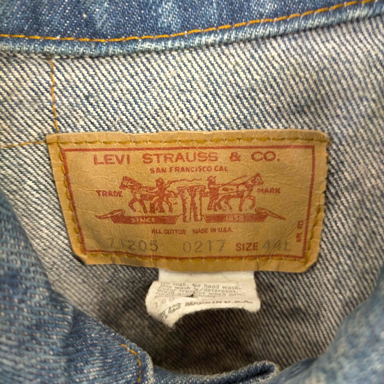 リーバイス Levis 70S USA製 71205 4th ボタン裏52 デニムジャケット 