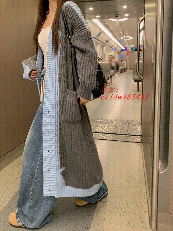 ニットカーディガン韓国ファッ
