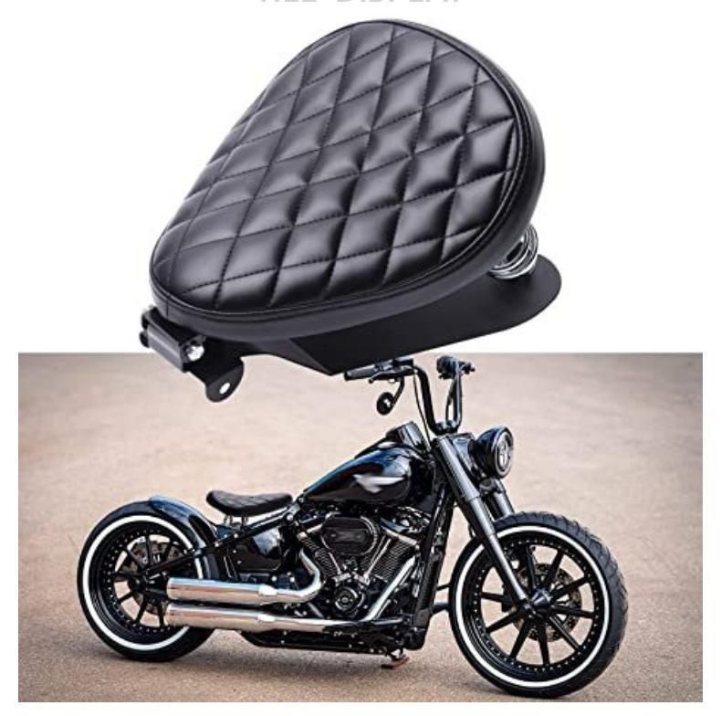 送料無料 ハーレー用 モーターサイクルシート PUレザー クッション付き 復古スタイル 弾簧サポート 座面パッド 衝撃吸収 カスタム対応