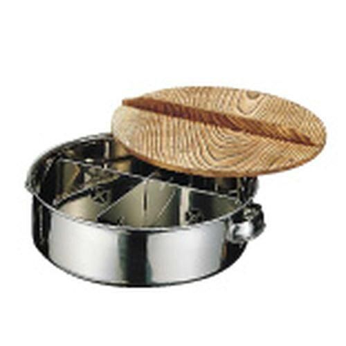 遠藤商事 TKG おでん鍋 丸型 木蓋付 直径×高さ(mm)330×100 質量(g)450 ステンレスで錆びにくく衛生的 仕切り付きで便利 遠藤商事 研磨 TKG おでん鍋 丸型 木蓋付 直径×高さ(mm)