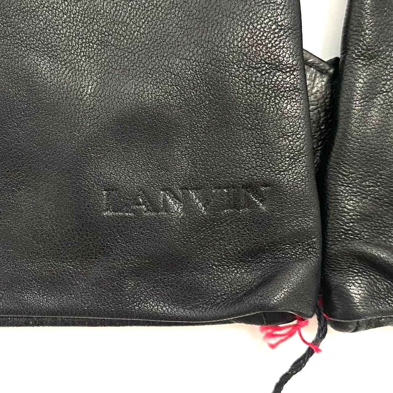 M【LANVIN】手袋 21cm リボン ブラック/黒 ラムレザー/羊革 ランバン Collection (49210S1a)