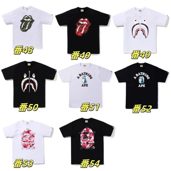 新品⭐︎A BATHING APE レタープリント半袖Tシャツ 男女兼用 特価 ] A BATHING APE レタープリント半袖Tシャツ ユニセックス