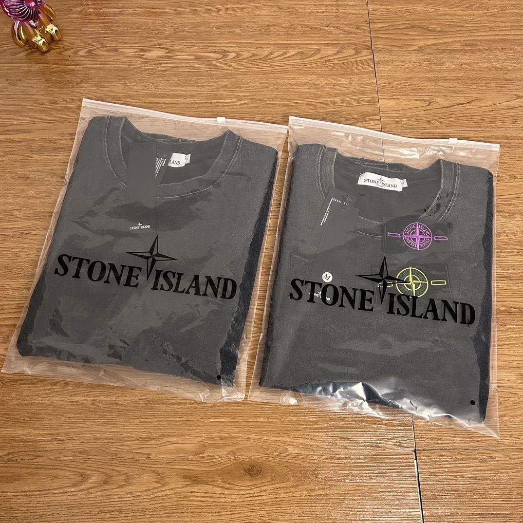 Stone Island 23SS ストーンアイランド クラシックロゴパッチ 重厚ウォッシュ長袖 使いやすいカップル向けベーシックラウンドネックスウェットシャツ