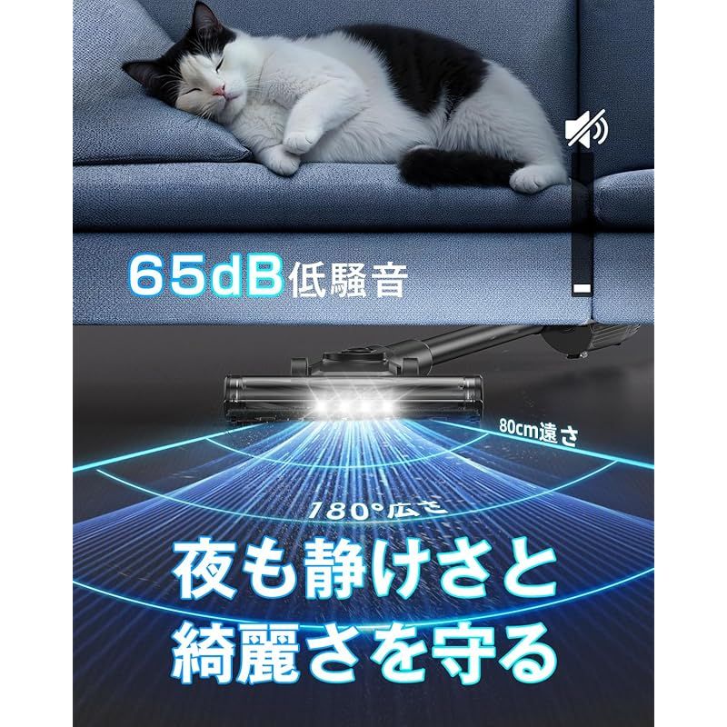 掃除機コードレス 軽量 強力 2025最新型!業界初!55KPa強力吸引-超軽量0.6kg-スタンド不要の自立式-Type-C充電式-LEDライト サイクロン式 スティック掃除機 2WAY 低騒音 50分連続稼働 HEPA多重濾過 コードレス掃除機 畳|カ 1 WWW_KANDAIZUMI_COM