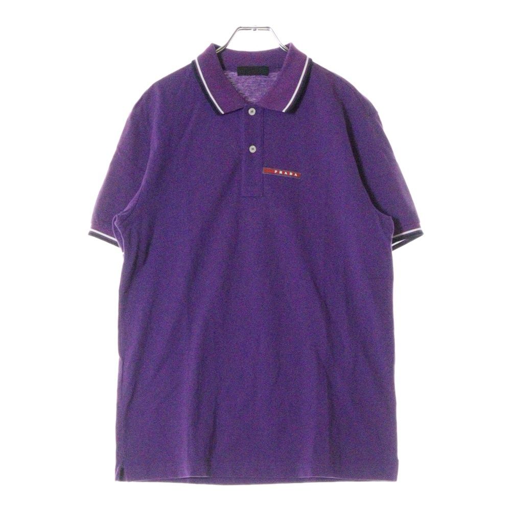 PRADA (プラダ) 18SS Logo Design Polo プラダ ロゴデザインポロシャツ 半袖 カットソー パープル SJJ887 R122 322