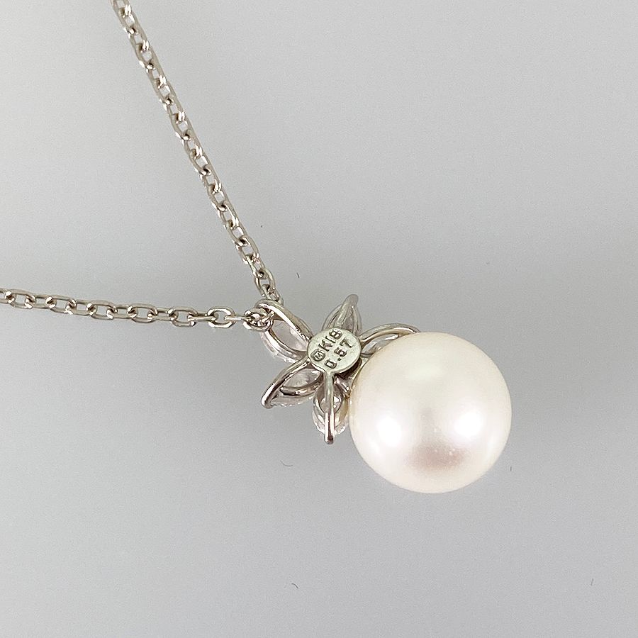 ミキモト MIKIMOTO K18WG ダイヤモンド パール ネックレス ftj ミキモト MIKIMOTO K18WG ダイヤモンド パール ネックレス ftj