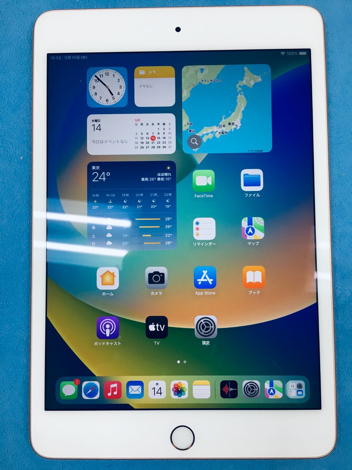 電池85％ Apple iPad mini 第5世代 Wi-Fi 64GB ゴールド 液晶光漏れあり