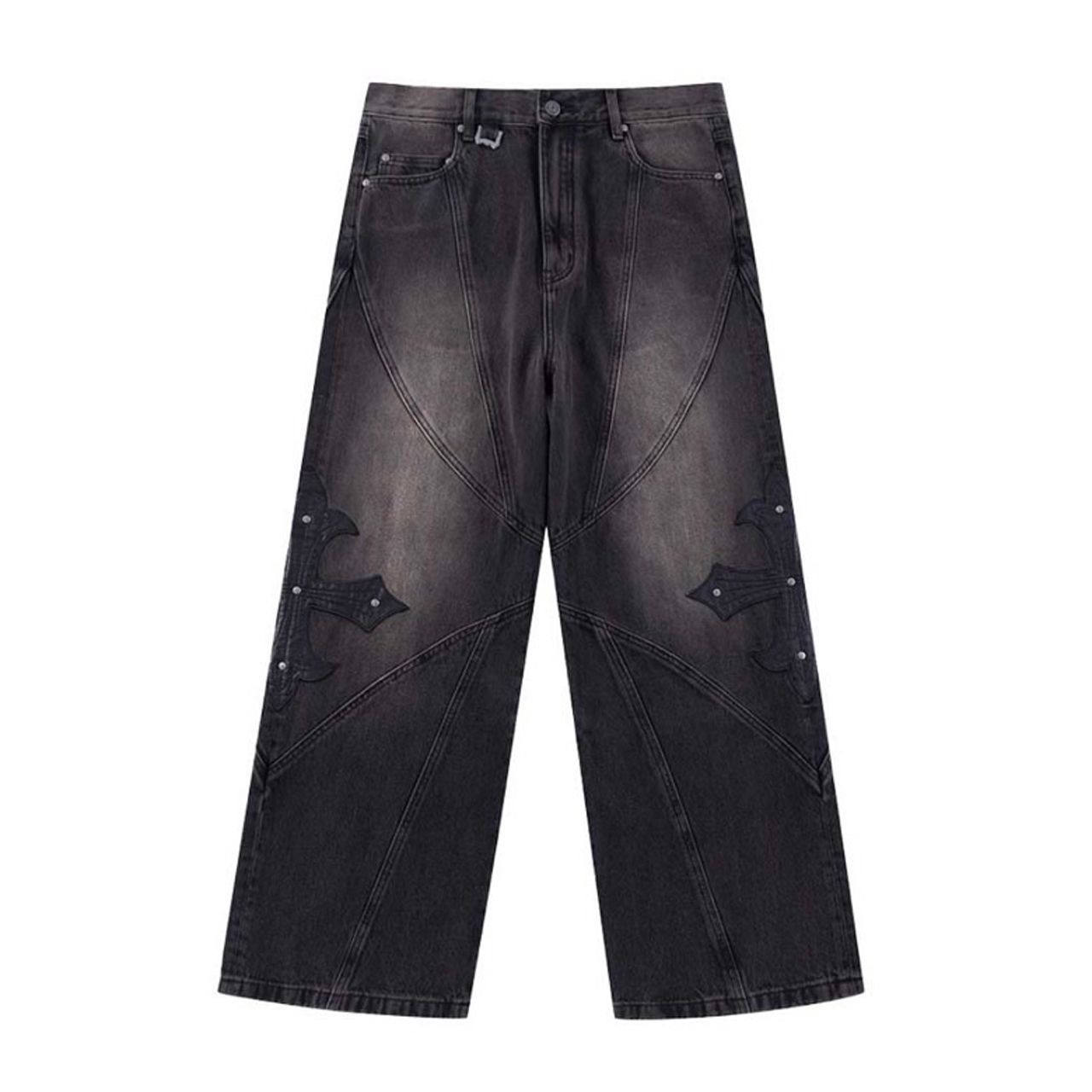 SUPPLIER レザーパッチバギーデニム SUPPLIER サプライヤー Cross Leather Patch Baggy Denim Pants