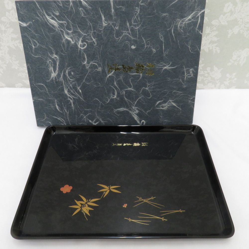 漆器 蒔絵箱 盆 蒔絵 黒漆塗謡曲蒔絵煙草盆 文化遺産オンライン