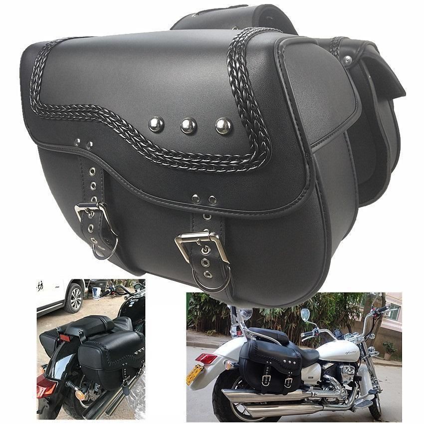 バイク用 アメリカン サイドバッグ 大容量収納 品 ツールバッグ 旅行 ツーリング レザーバッグ 防水 革 2個セット