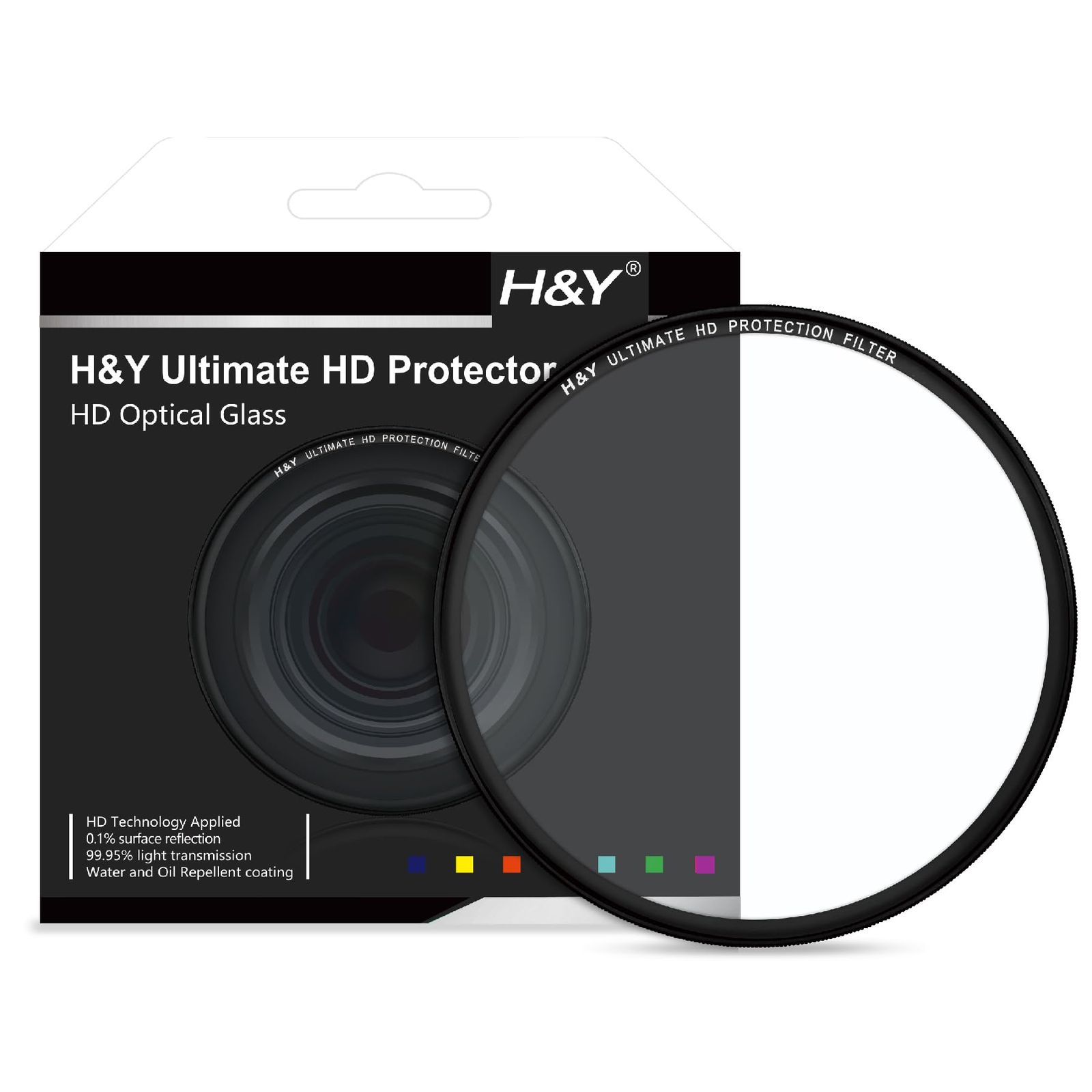 H-Y レンズ保護フィルター 72mm アルティメットHD プロテクター 保護用 ねじ込み式 反射率0.1％ 高平面度 薄枠 ローレット加工 帯電防止 防汚 撥水 防傷 UL72