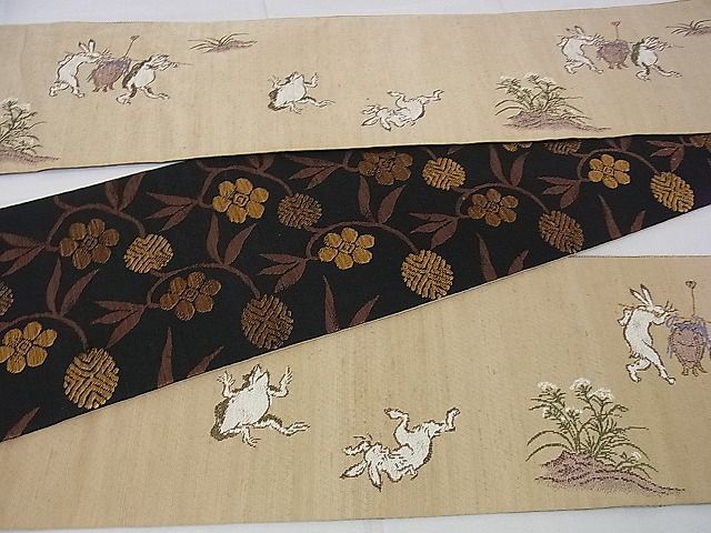 2-76 正絹　モール織　半幅帯　逸品 2-76 正絹 モール織 半幅帯 逸品 2+76 正絹 モール織 半幅帯