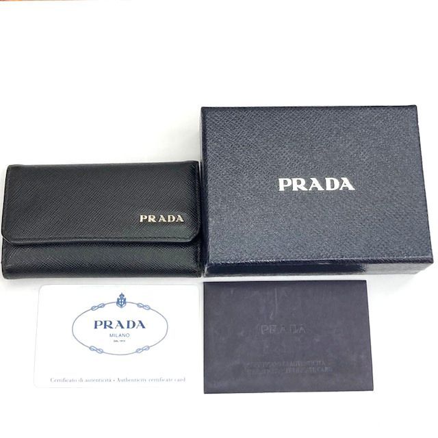 PRADA プラダ 6連キーケース レザー ブラック サフィアーノ 2M0025 ...