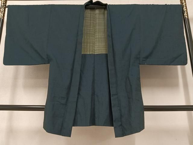 平和屋着物○男性 紬 アンサンブル 褐返色 正絹 逸品 未使用