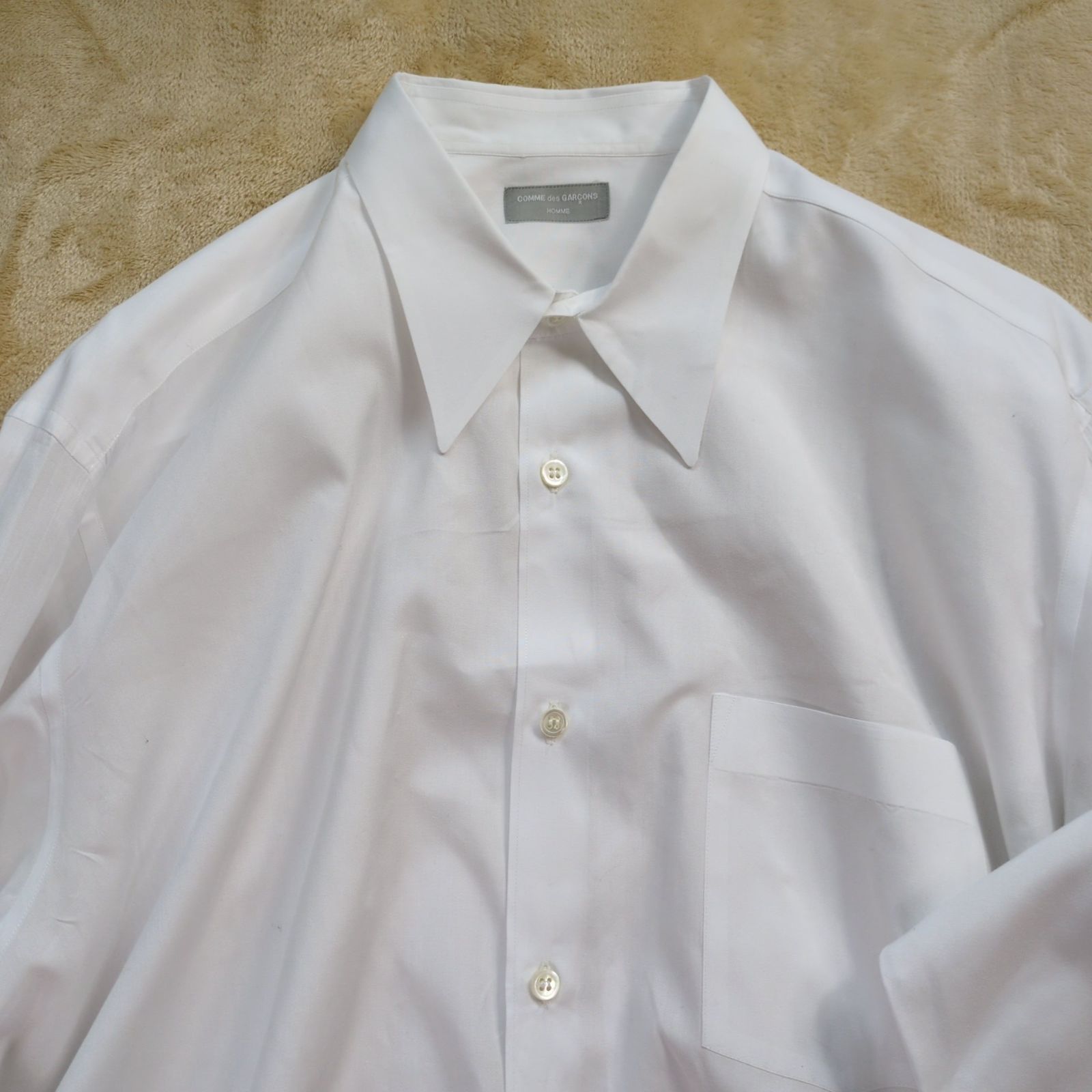 90's■COMMEdesGARCONS HOMME 田中オム カフスシャツ 白 90's□COMMEdesGARCONS HOMME 田中オム カフスシャツ 白
