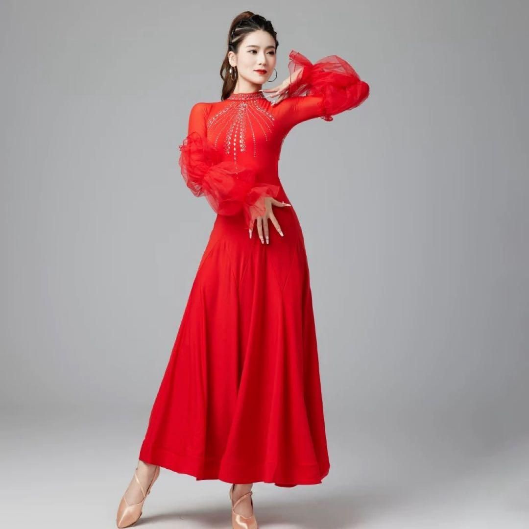 スタンダード練習着?ストーン付きで華やかなワンピース?ダンス