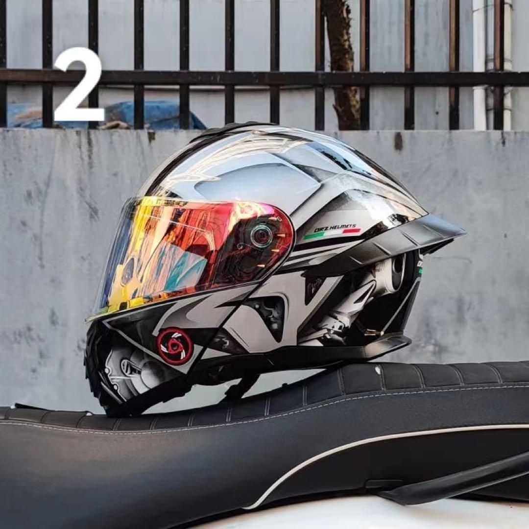 バイク フリップアップ内蔵サングラスシステムヘルメットM 3XLサイズ選択可