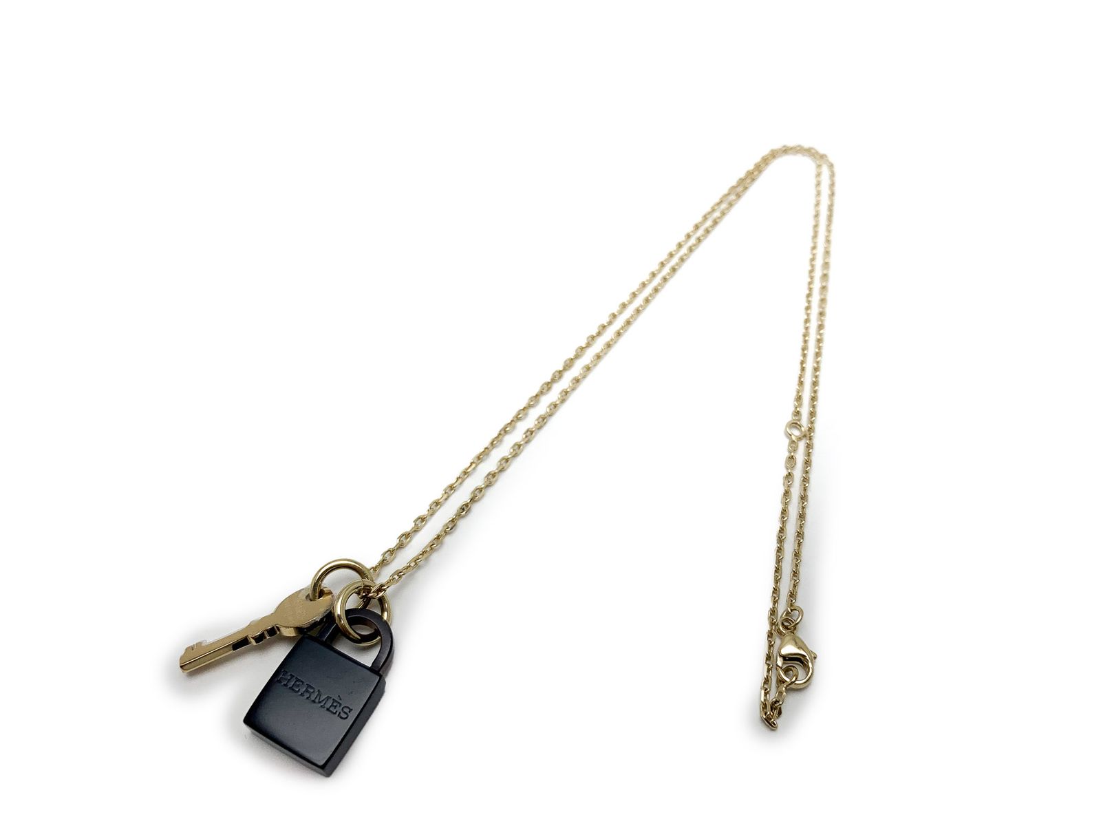 HERMES エルメス ゴールド金具 アミュレット パドロックPM カデナ カギ 