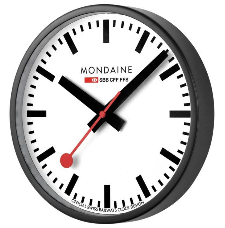 モンディーン MONDAINE ウォールクロック NEW ブラック ホワイト 壁掛け時計 A990.CLOCK.12SBB
