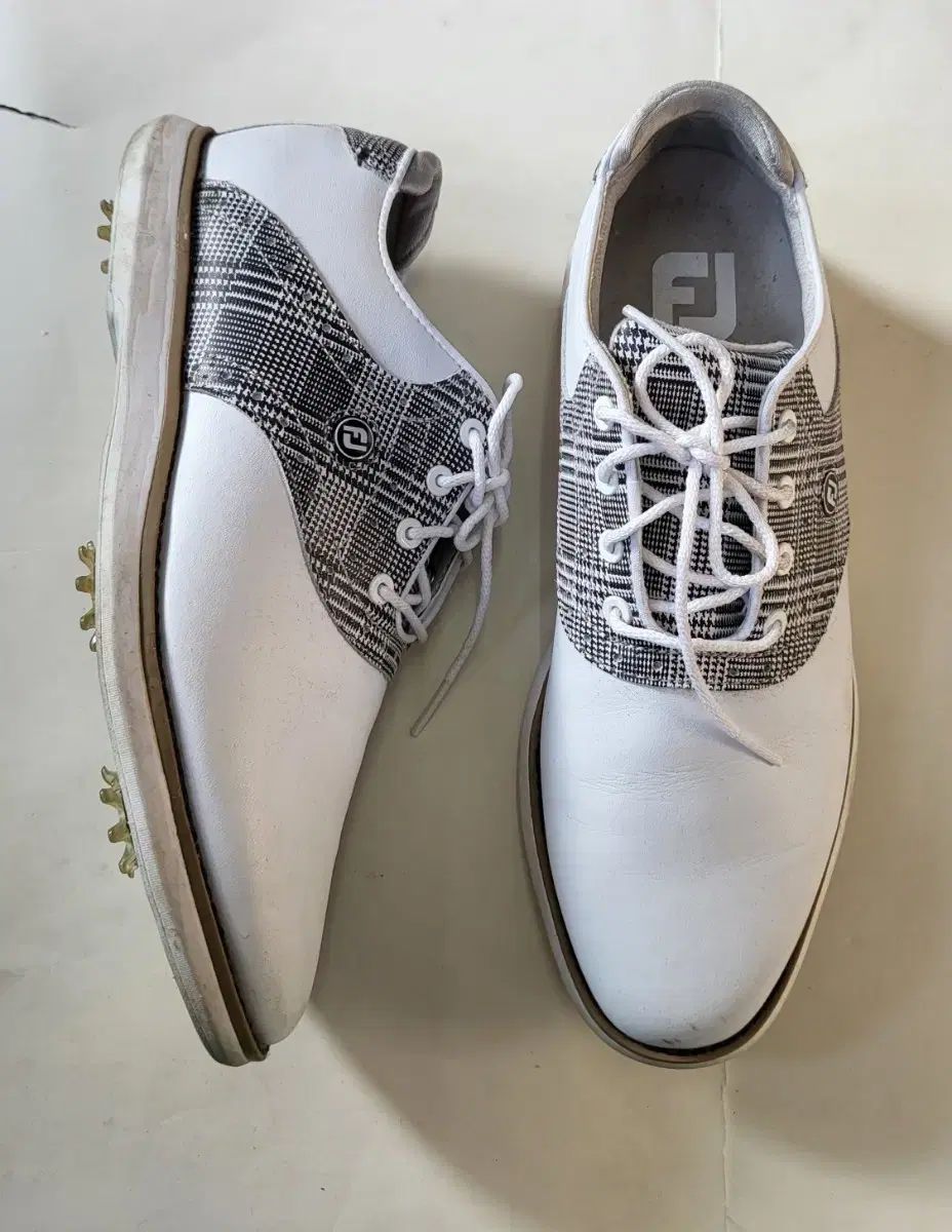 FJ FootJoy フットジョイ ゴルフシューズ 白 ギンガムチェック