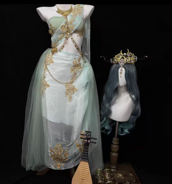 第五人格 祭司 フォーチュナー の 驚鴻 コスプレ衣装＋アクセサリー＋頭飾り 冠 ＋ウィッグ＋琵琶|制服 大人 人気 日