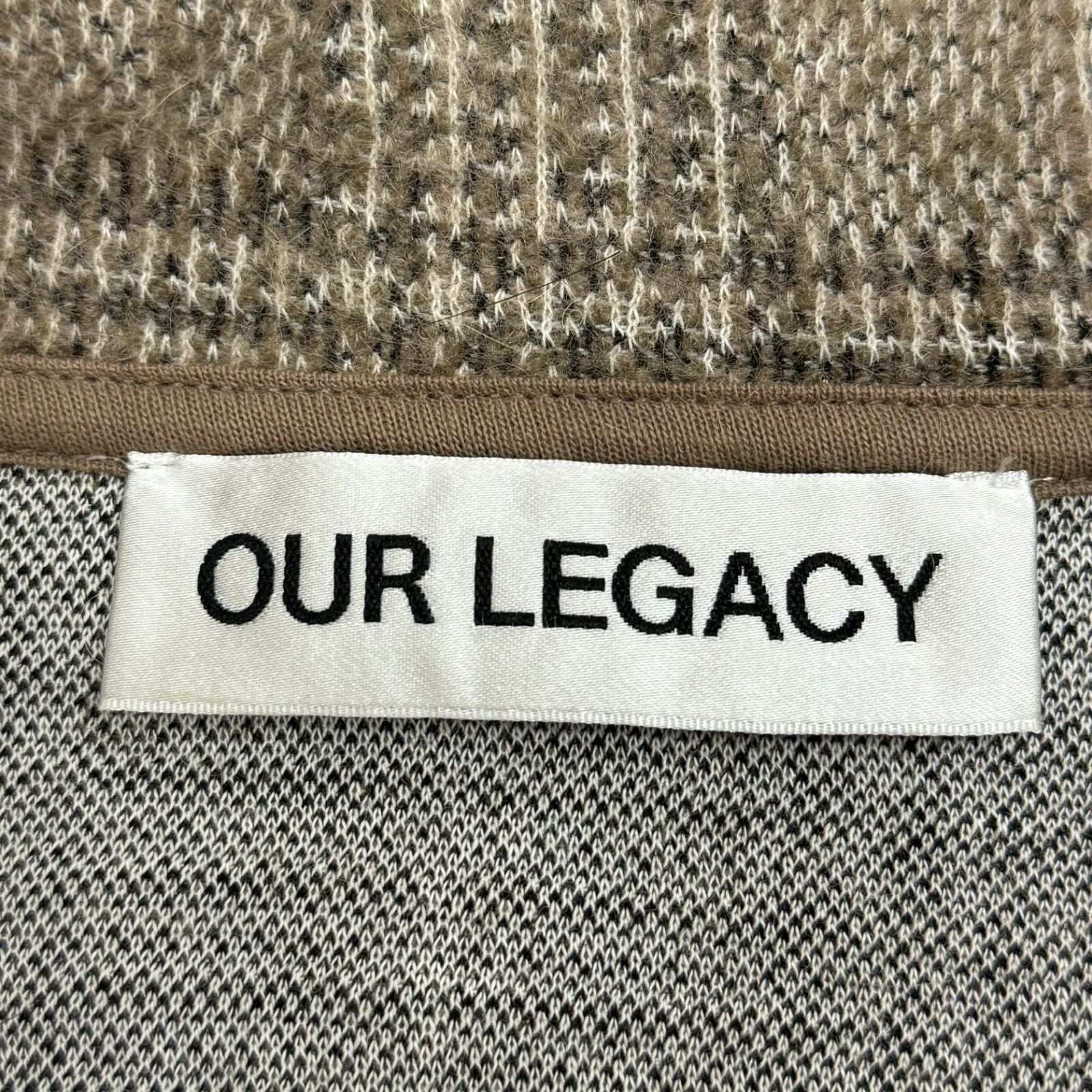 OUR LEGACY 24AW SHRUNKEN FULLZIP POLO Beige Hound Check シュランク 