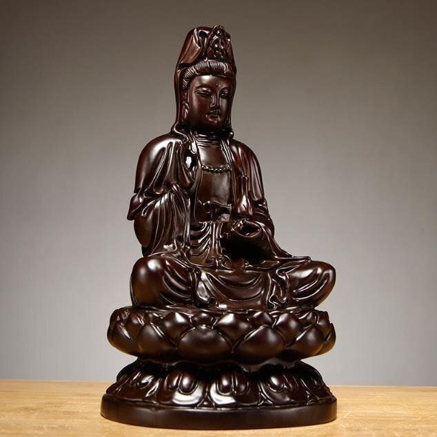 美品』「母」 弥勒菩薩半跏像 大理石 31cm 共箱 （18D①）