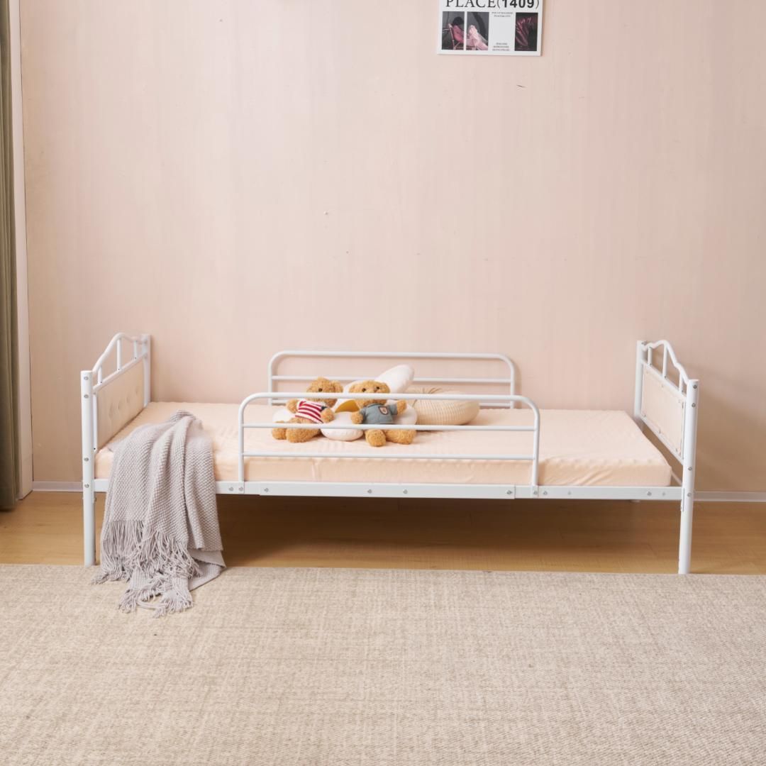 ホワイト】 姫系 1.ロフトベッド パイプベッド シングル ロータイプ