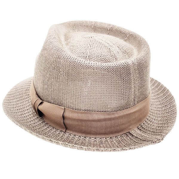 銀座トラヤ 帽子 メンズ シルク モントレー 中折れ帽子 絹 ブラウン系 茶色 L 58 cm GINZA TORAYA 麦わら リボン 編み込み ハット アパレル 服飾小物 紳士 男性