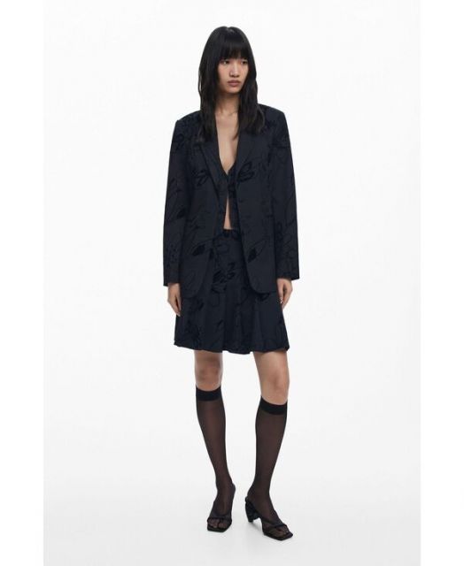 送料無料 デジグアル レディース ジャケット ブルゾン アウター Women s Blazer with velvet details Black WWW_OLIVIERBERNSTEIN_COM