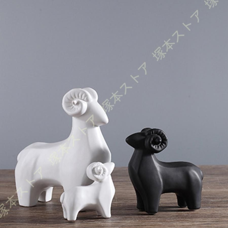 陶器製ひつじの置物（大・小） 楽入釜 1023 陶器製ひつじの置物（