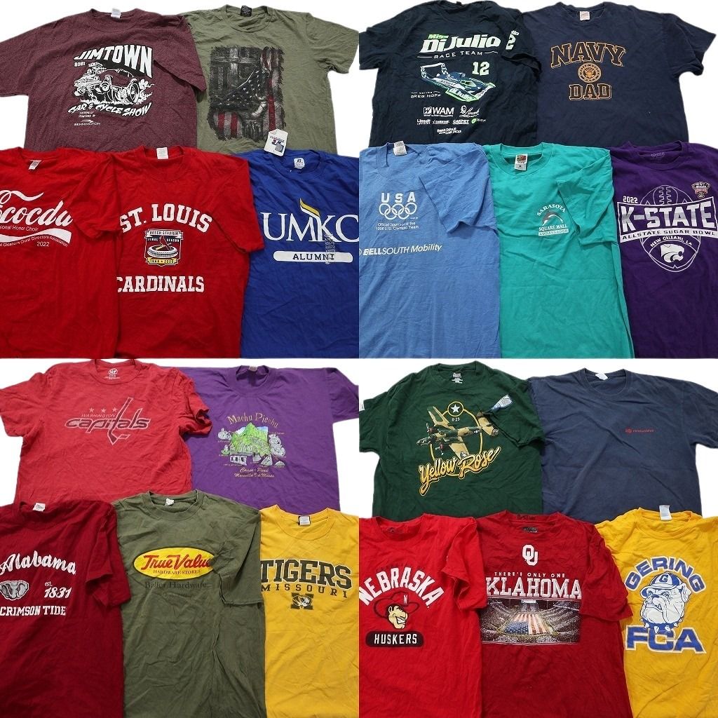 送料無料◆2024新品  カラーmix まとめ売り 古着卸 プリント 20枚セット 半袖Tシャツ その他