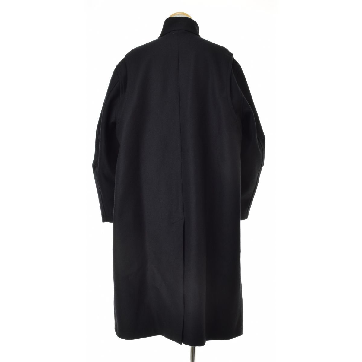 MATSUFUJI / マツフジ M233-0201 Melton High Neck Coat ウールコート MATSUFUJI(マツフジ) ⁄ コート⁄3⁄ウール⁄BLK⁄M223-0201⁄Wool Stripe
