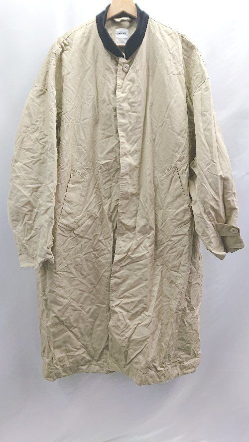 ⊇ MACOBER マコバ コットン100% 長袖 コート サイズL ベージュ メンズ E  【1504240019208】