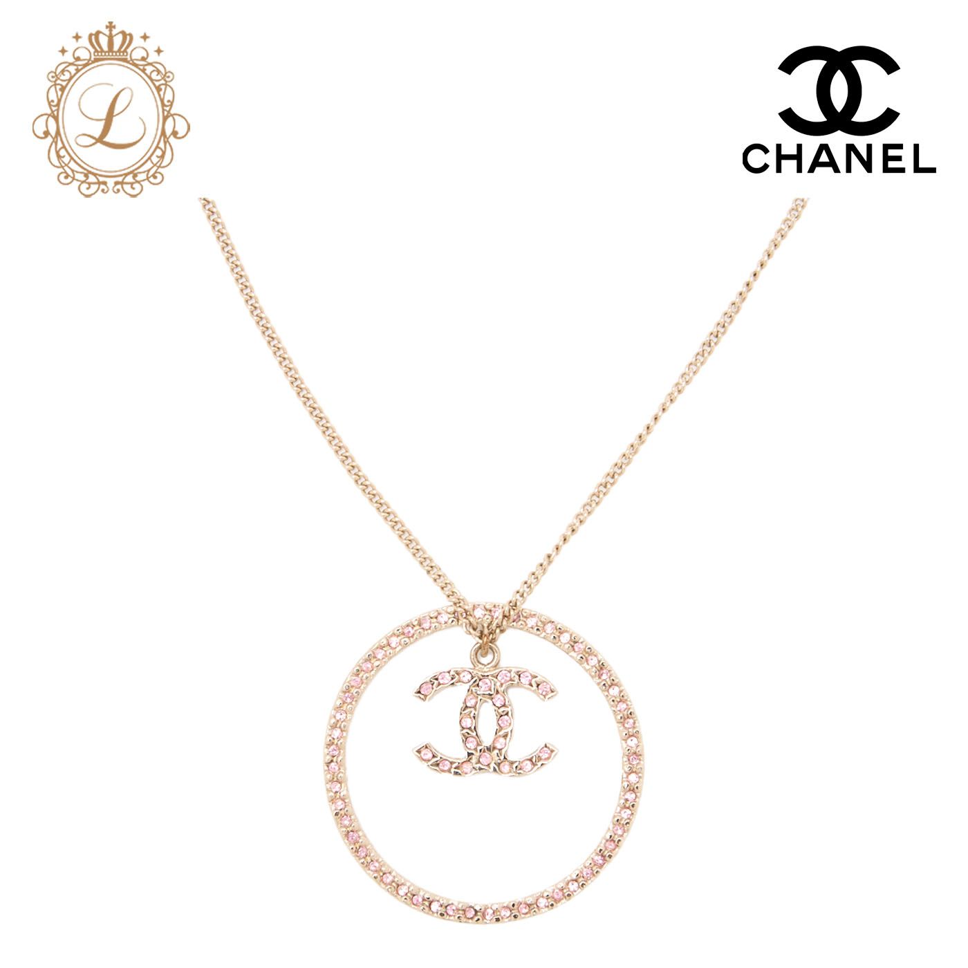 CHANEL シャネル ココマーク サークル ラインストーン ネックレス GP 