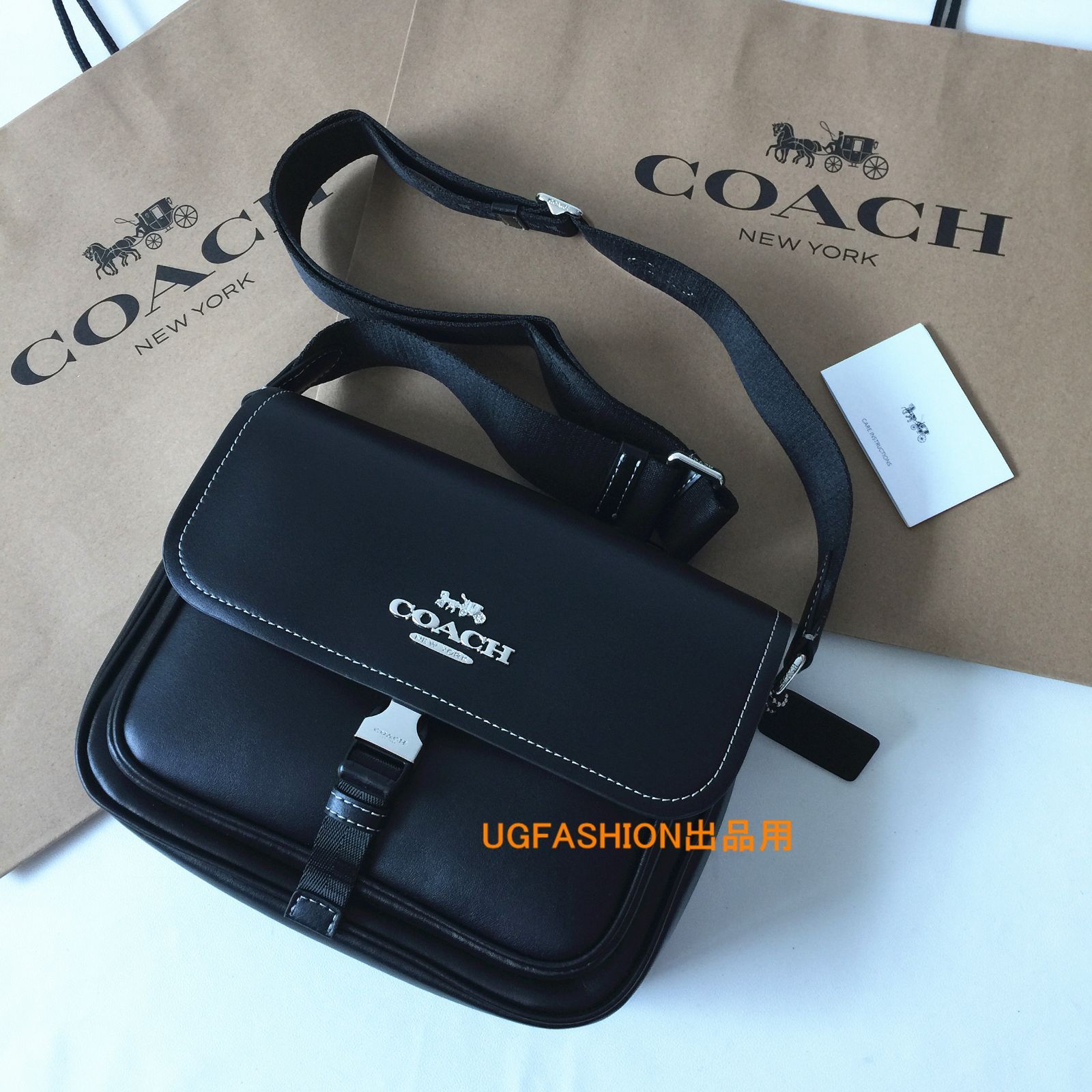 ＜コーチバッグ＞COACH/コーチバッグ ショルダーバッグ CR098 ブラック メッセンジャーバッグ クロスボディー レディースバッグ 斜めがけバッグ アウトレット品 紙袋付属　新品未使用